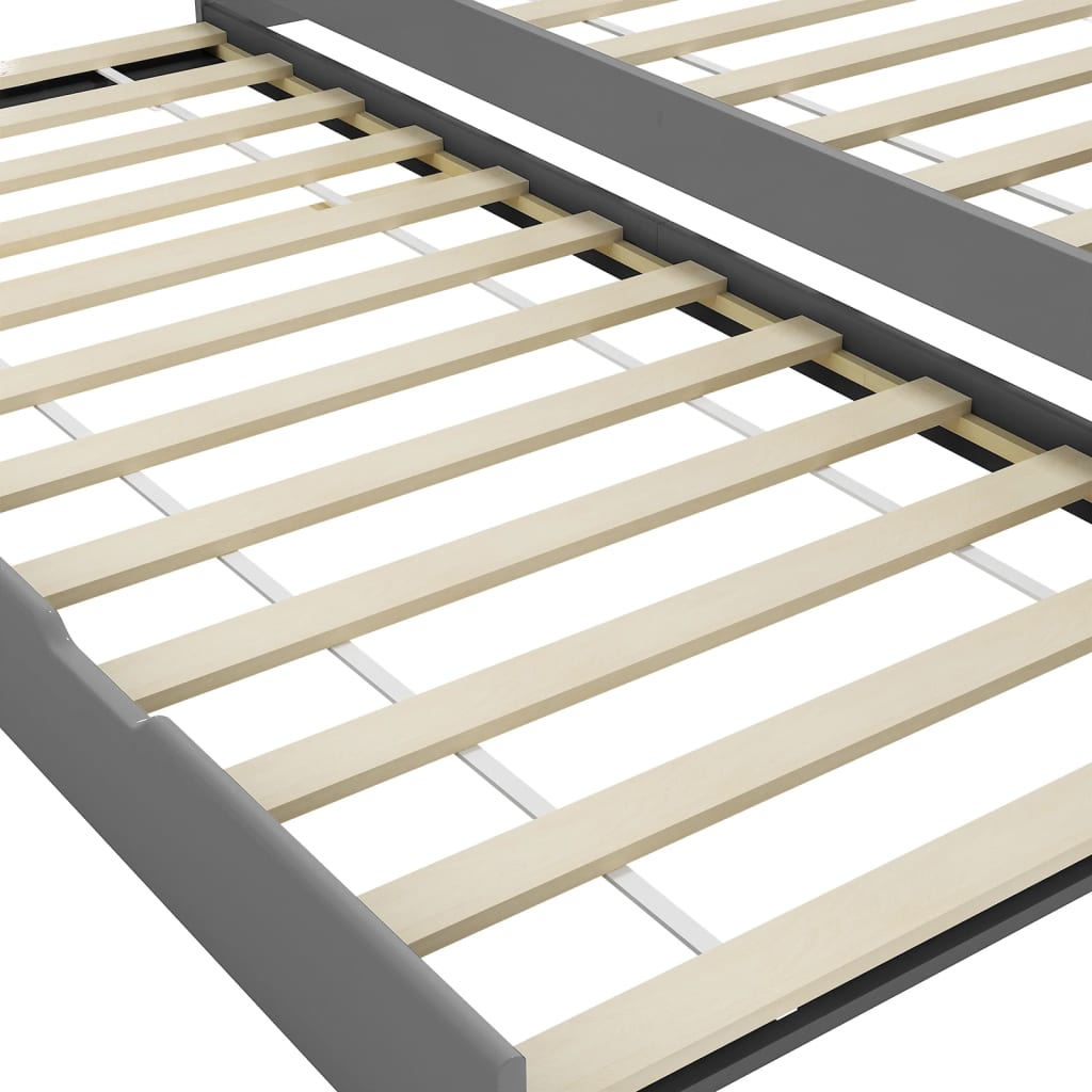 Bäddsoffa ram utan madrass grå 90x200 cm