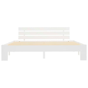 Sängram utan madrass vit 160x200 cm massiv furu