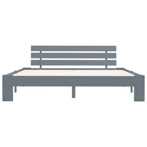 Sängram utan madrass grå massiv furu 180x200 cm