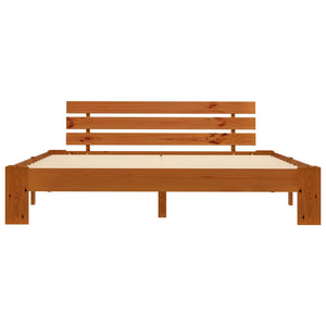 Sängram utan madrass honungsbrun 180x200 cm massiv furu