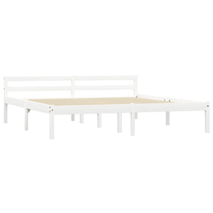 Sängram utan madrass vit massiv furu 160x200 cm