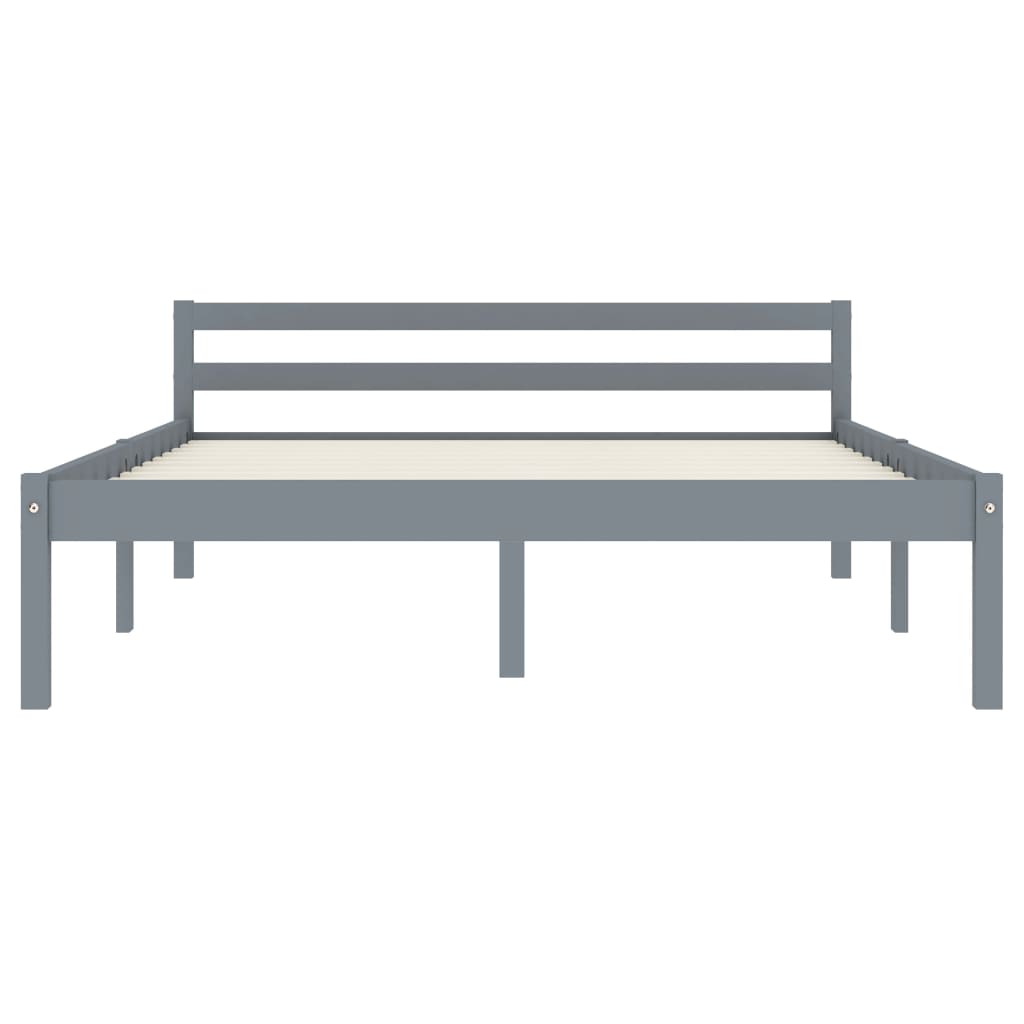 Sängram utan madrass grå massiv furu 120x200 cm
