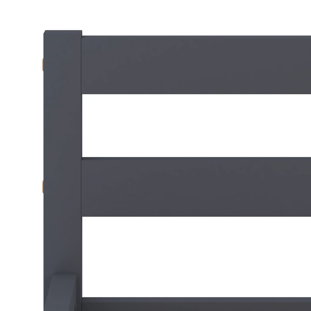 Sängram utan madrass grå massiv furu 140x200 cm