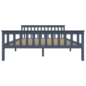 Sängram utan madrass grå massiv furu 160x200 cm