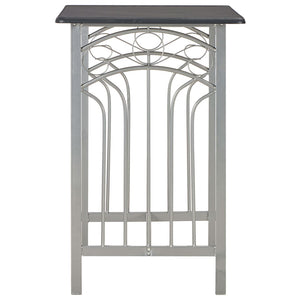 Bargrupp 3 delar trä och stål svart