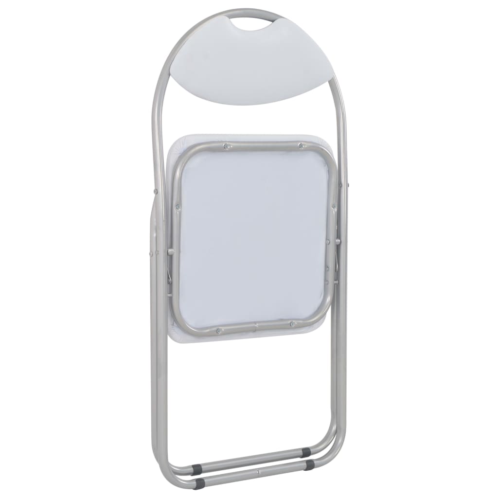 Hopfällbara matstolar 6 st vit konstläder