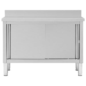 Arbetsbänk med skjutdörrar 120x50x(95-97) cm rostfritt stål