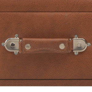 Bänk med lådor 80 cm brun konstläder