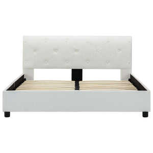 Sängram utan madrass vit konstläder 140x200 cm