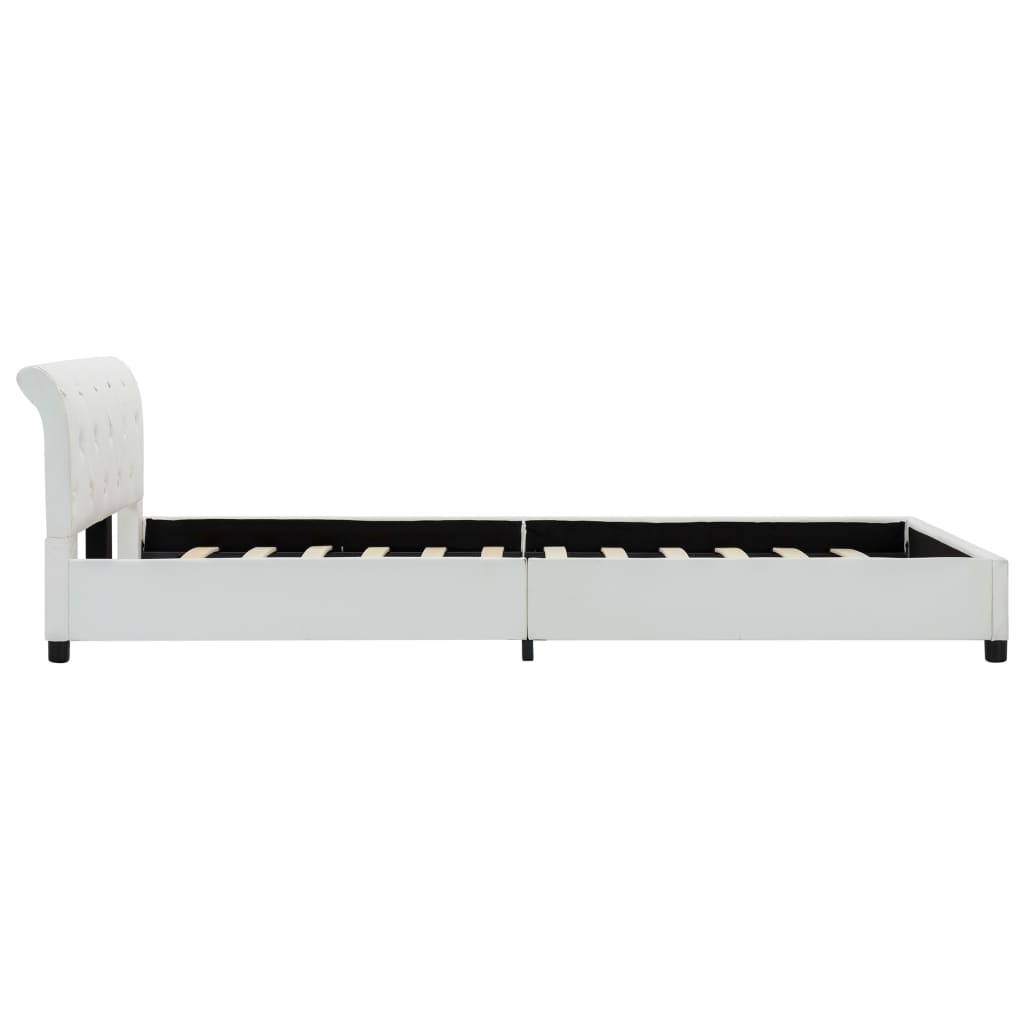 Sängram utan madrass vit konstläder 140x200 cm