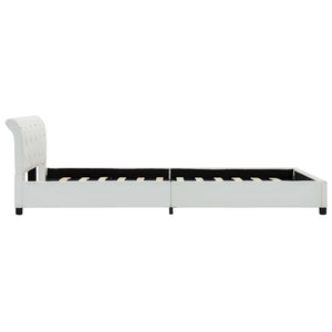 Sängram utan madrass vit konstläder 140x200 cm