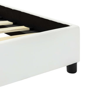 Sängram utan madrass vit konstläder 140x200 cm