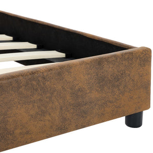 Sängram utan madrass brun konstmocka 120x200 cm