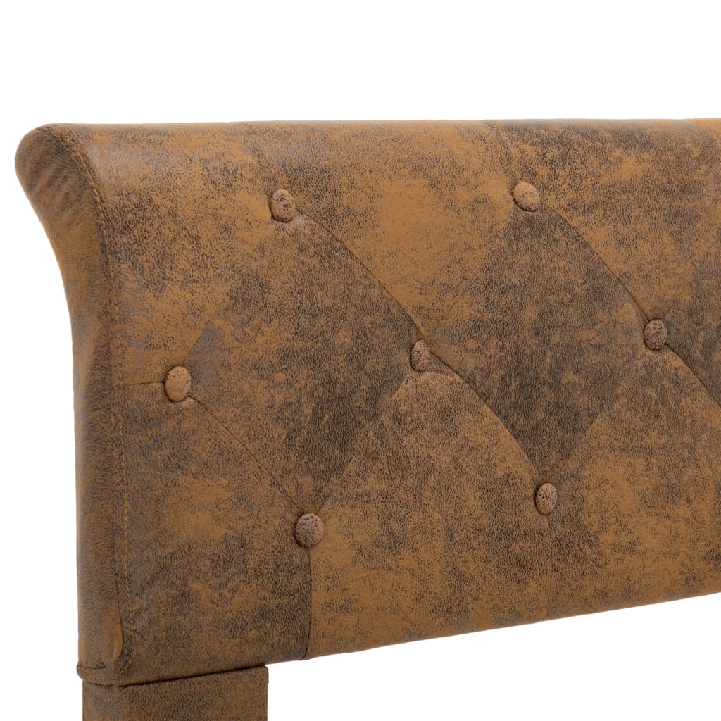 Sängram utan madrass brun konstmocka 160x200 cm