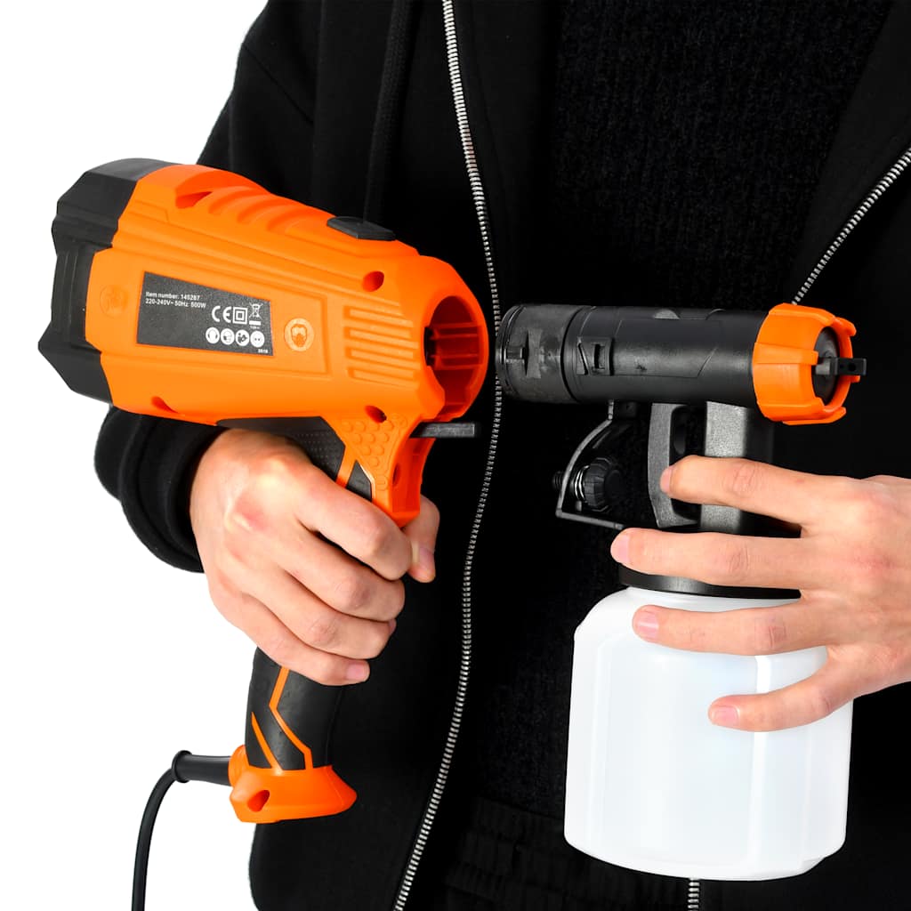 Elektrisk färgsspruta med 3 munstycksstorlekar 500 W 800 ml