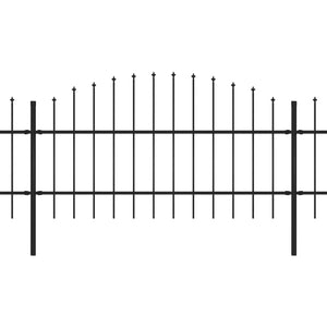 Trädgårdsstaket med spjutspets stål 1248x100 cm svart