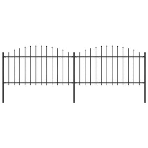 Trädgårdsstaket med spjutstång stål 359x150 cm svart