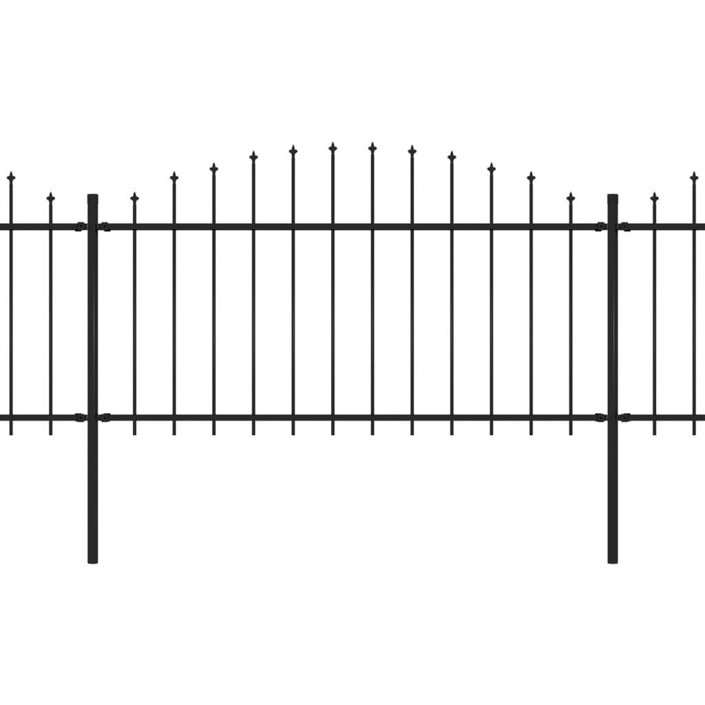 Trädgårdsstaket med spjutstång stål 359x150 cm svart