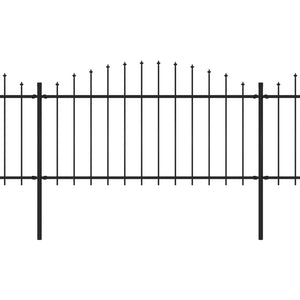 Trädgårdsstaket med spjutstång stål 359x150 cm svart