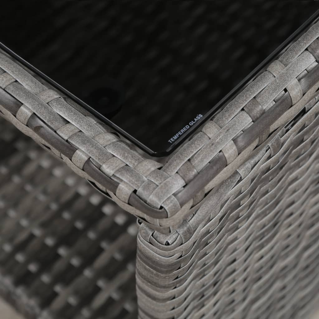 Caféset med dynor 3 delar konstrotting grå