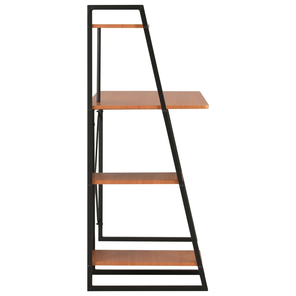 Skrivbord med hyllenhet svart och brun 102x50x117 cm