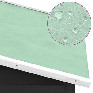 Hönsbur med värprede grå och vit massivt granträ