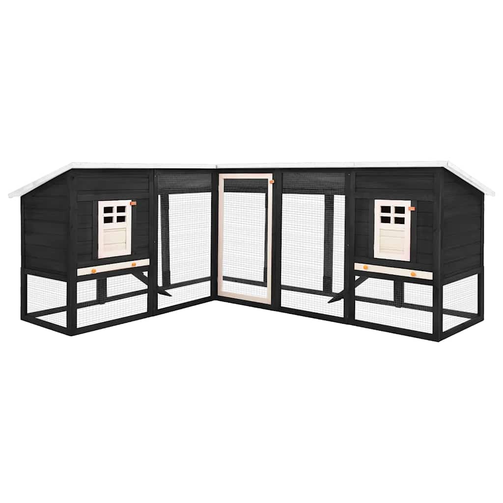 Utebur med inhägnad grå och vit massivt granträ