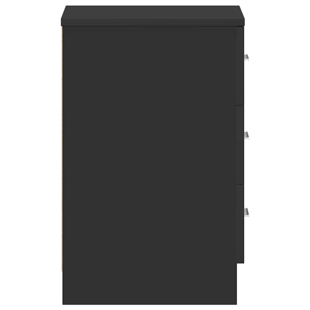 Sängbord svart 38x35x56 cm konstruerat trä