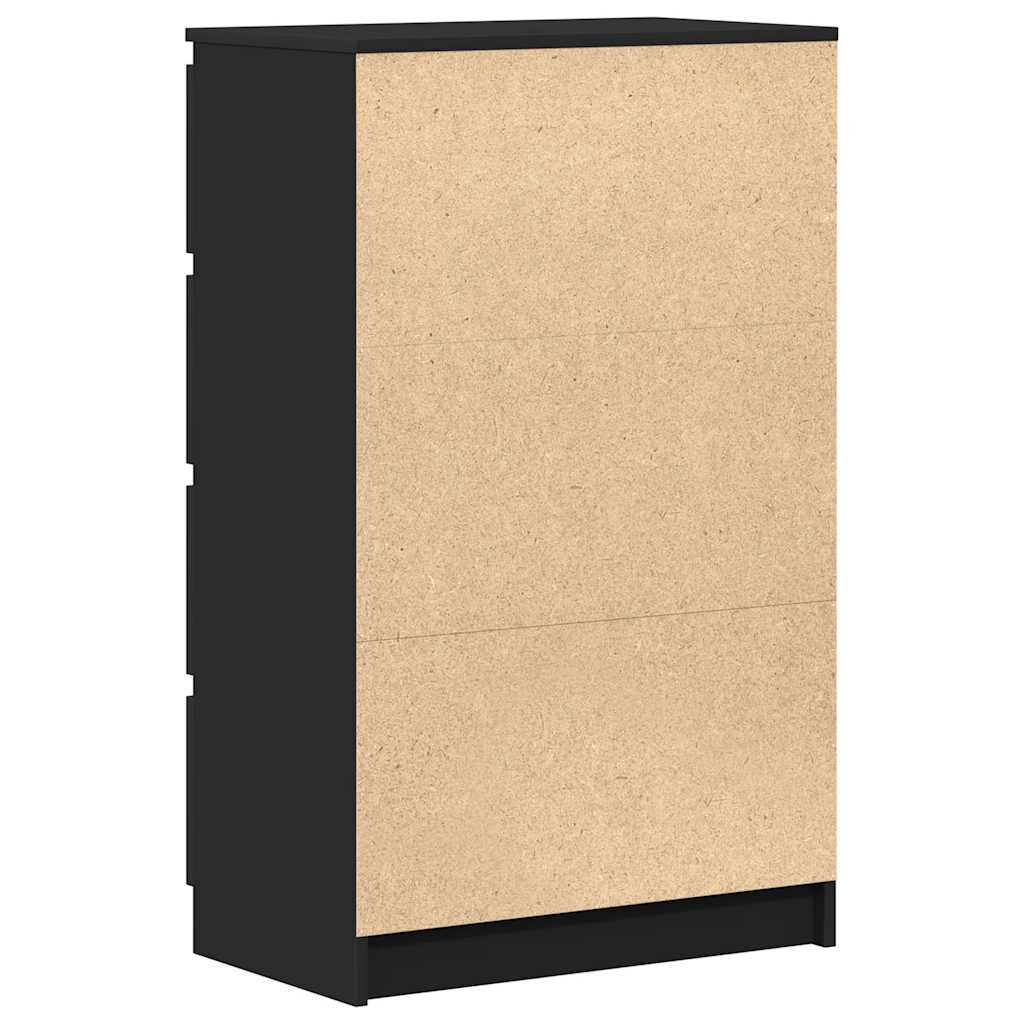 Byrå svart 60x35x98,5 cm konstruerat trä