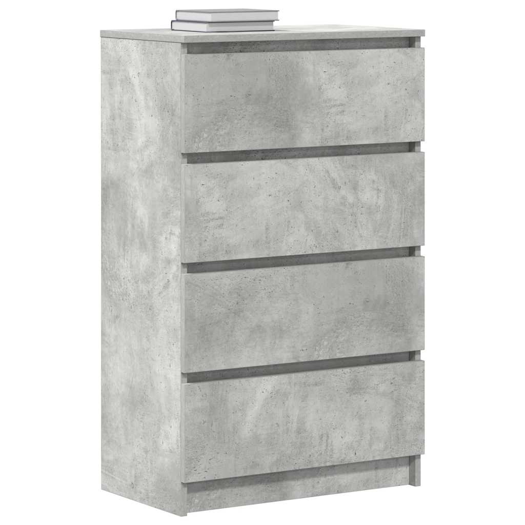 Byrå betonggrå 60x35x98,5 cm konstruerat trä