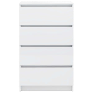 Byrå vit högglans 60x35x98,5 cm konstruerat trä