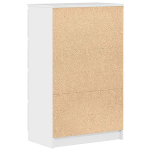 Byrå vit högglans 60x35x98,5 cm konstruerat trä