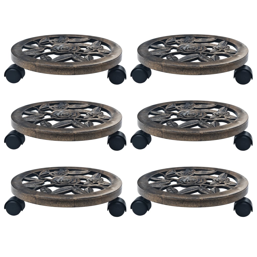 Blomvagnar 6 st brons 30 cm plast