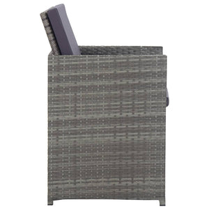 Matgrupp för trädgården 13 delar konstrotting & akaciaträ antracit