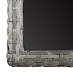 Trädgårdsbord antracit 110x53x72 cm glas och konstrotting