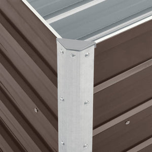 Odlingslåda upphöjd galvaniserat stål 240x40x45 cm brun