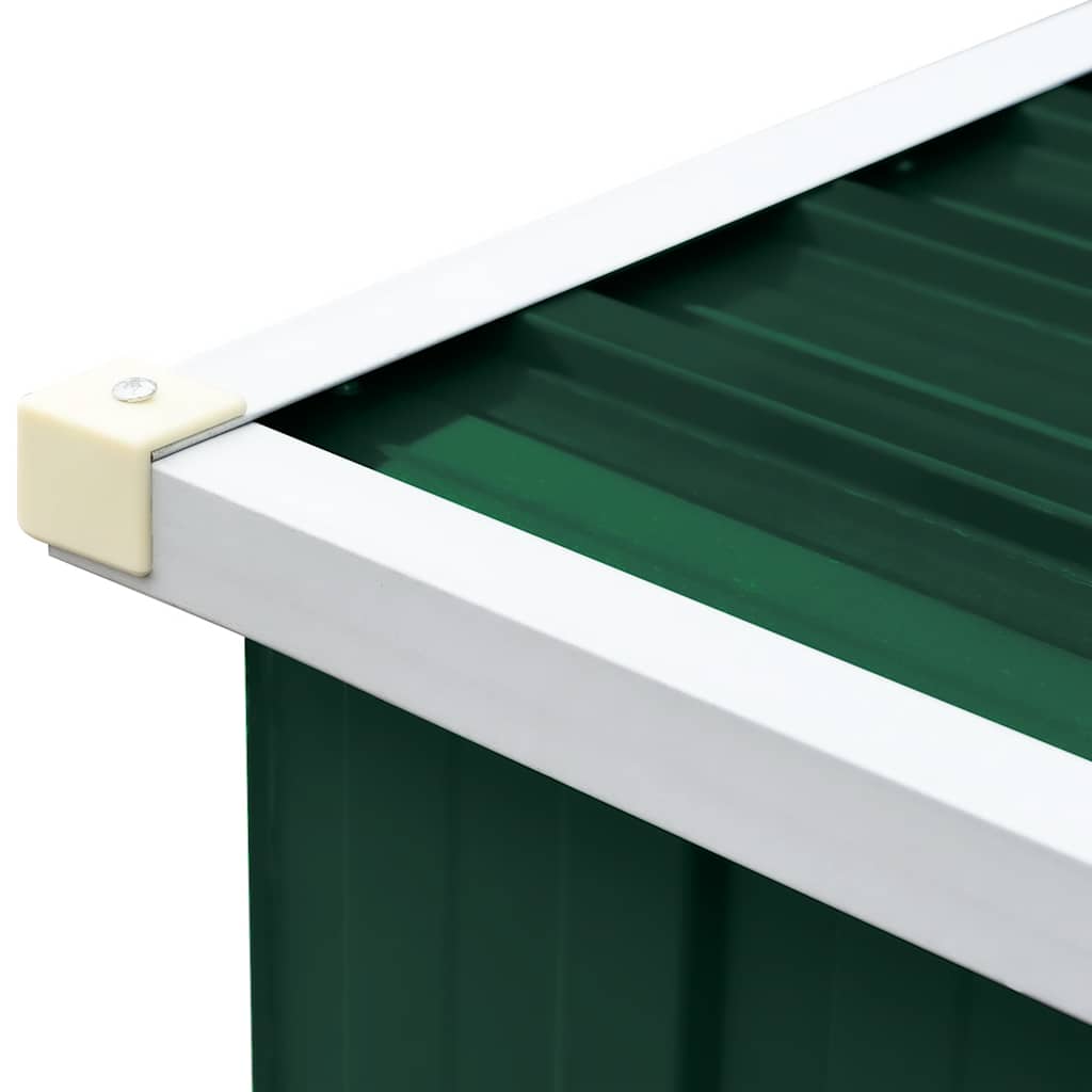 Vedskjul i galvaniserat stål 330x84x152 cm grön