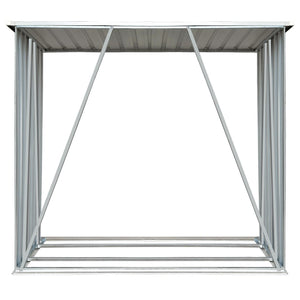 Vedskjul galvaniserat stål 163x83x154 cm brun