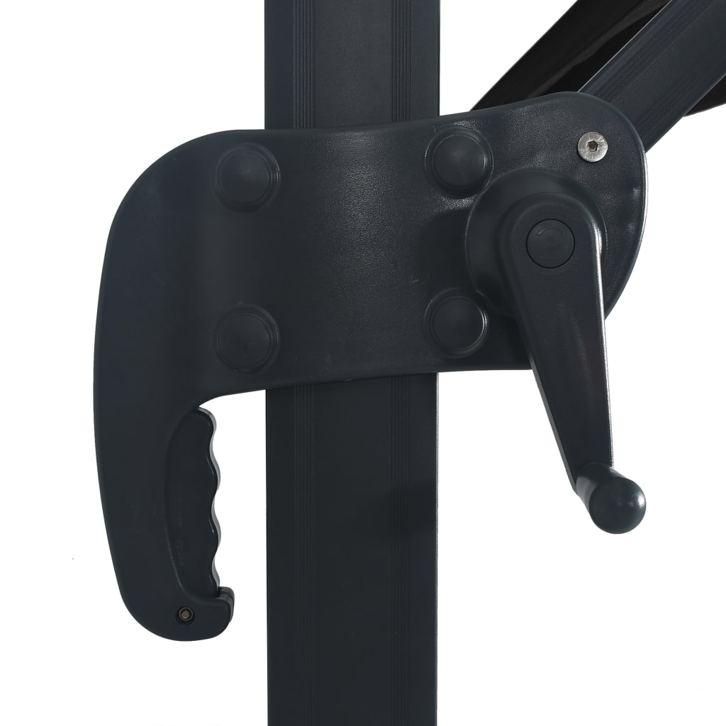 Frihängande parasoll med aluminiumstång & LED 400x300 cm svart