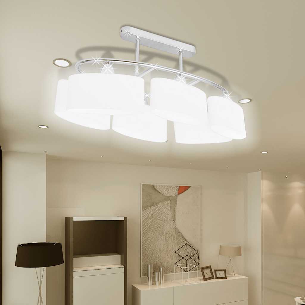 Taklampa med ovala glasskärmar 2 st E14