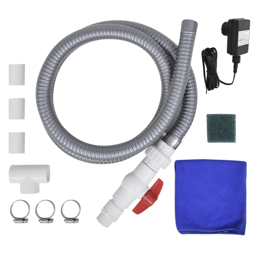 Poolfontän med LED rostfritt stål 30x60x45 cm