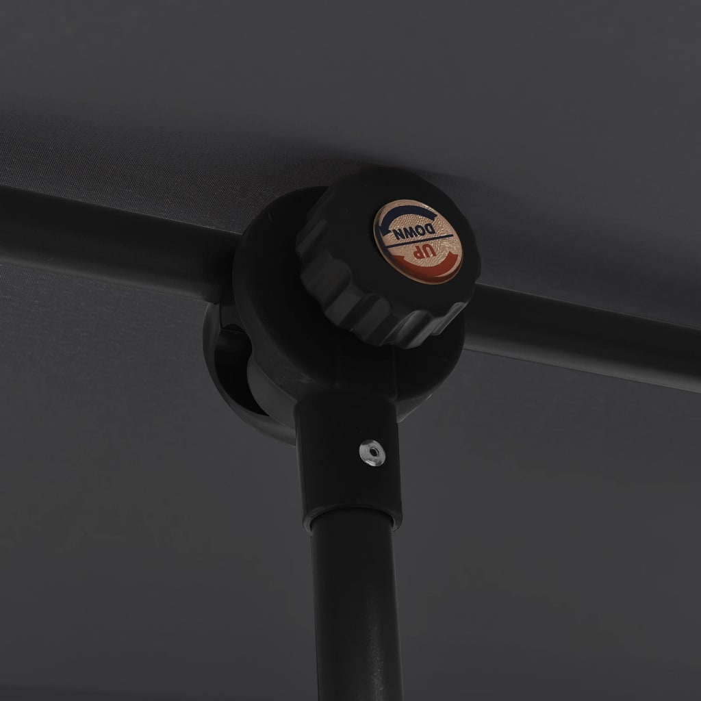 Trädgårdsparasoll med aluminiumstång 180x110 cm svart