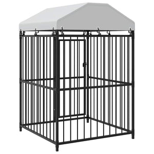 Hundgård för utomhusbruk med tak 120x120x150 cm