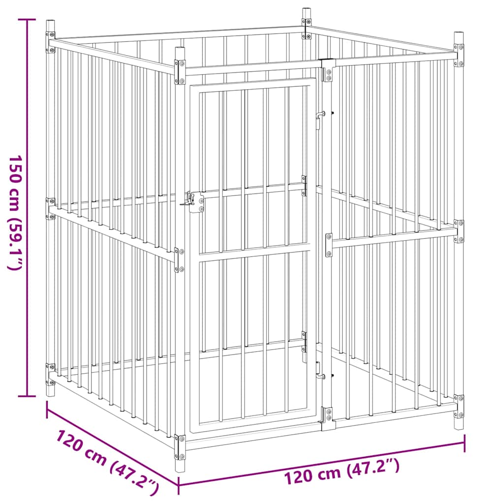 Hundgård för utomhusbruk 120x120x150 cm
