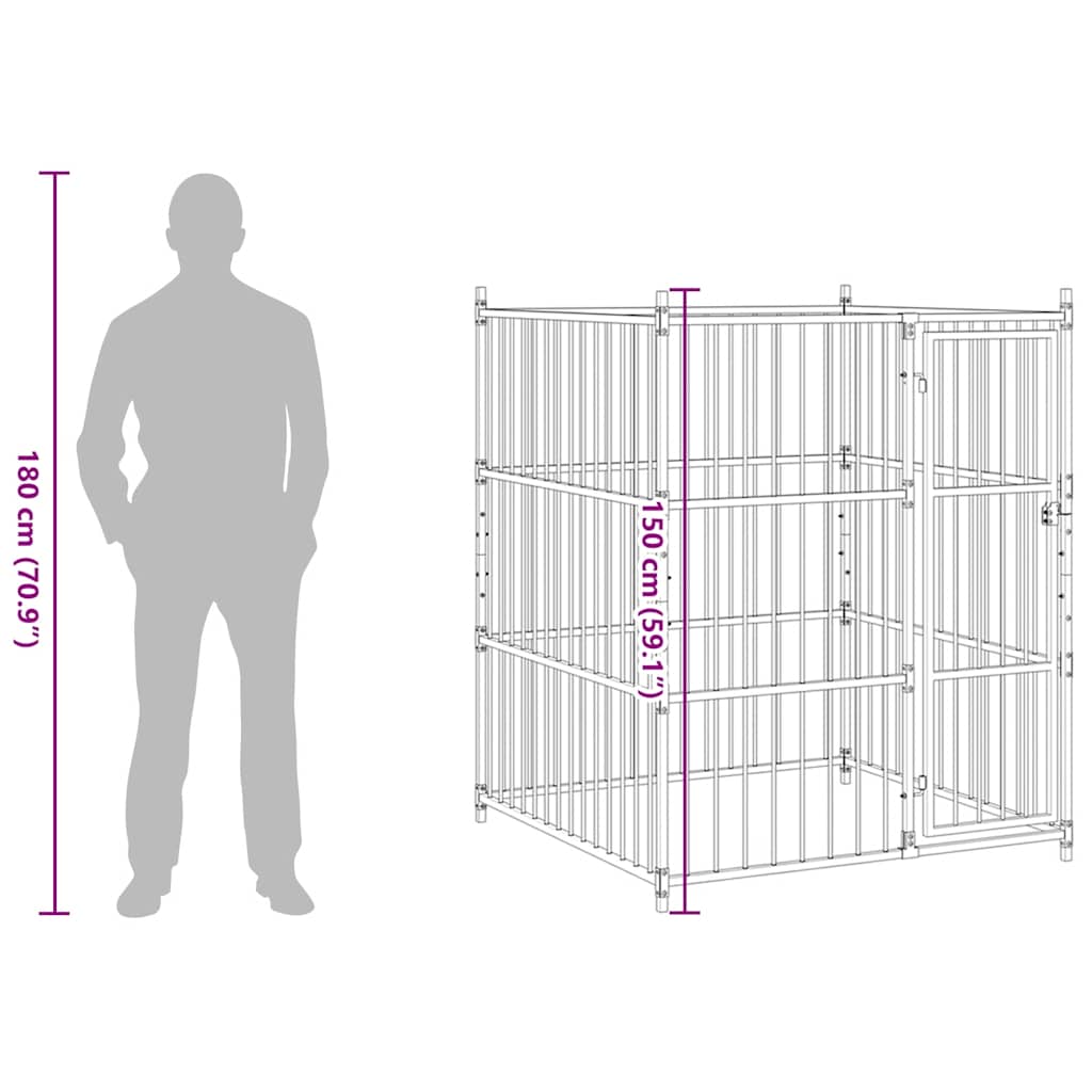 Hundgård för utomhusbruk 120x120x150 cm