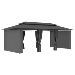Paviljong med draperier 600x298x270 cm antracit