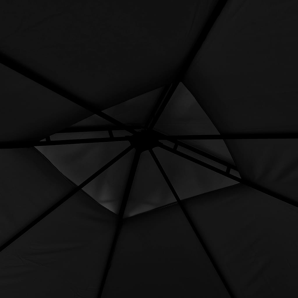 Paviljong med förlängda tak 3x3x2,75 m antracit 180 g/m²