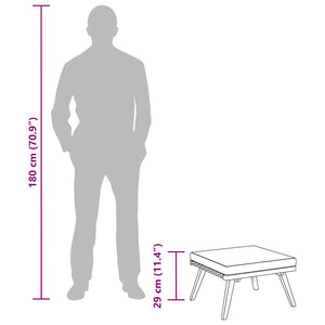 Fotpall för trädgården med dyna 60x60x29 cm massiv akacia