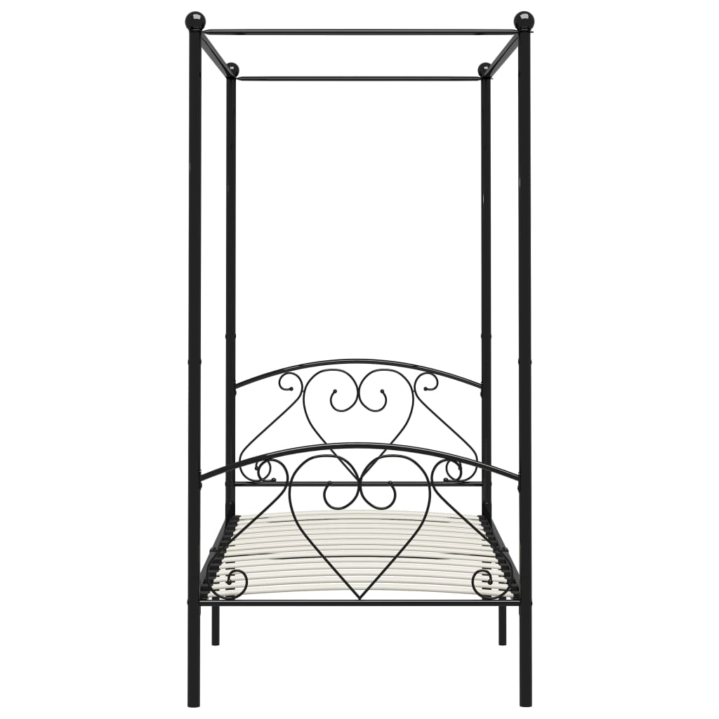 Sänghimmel utan madrass svart metall 90x200 cm
