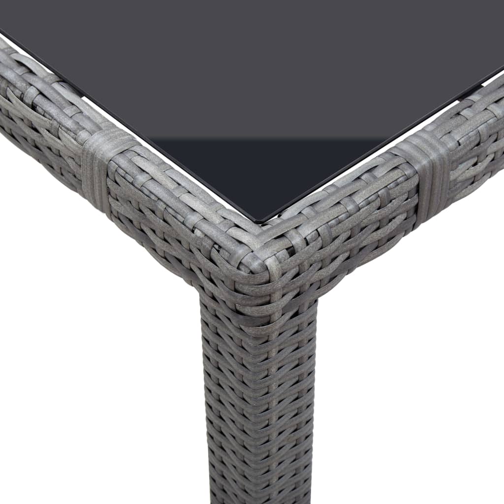 Matgrupp för trädgården 7 delar konstrotting grå